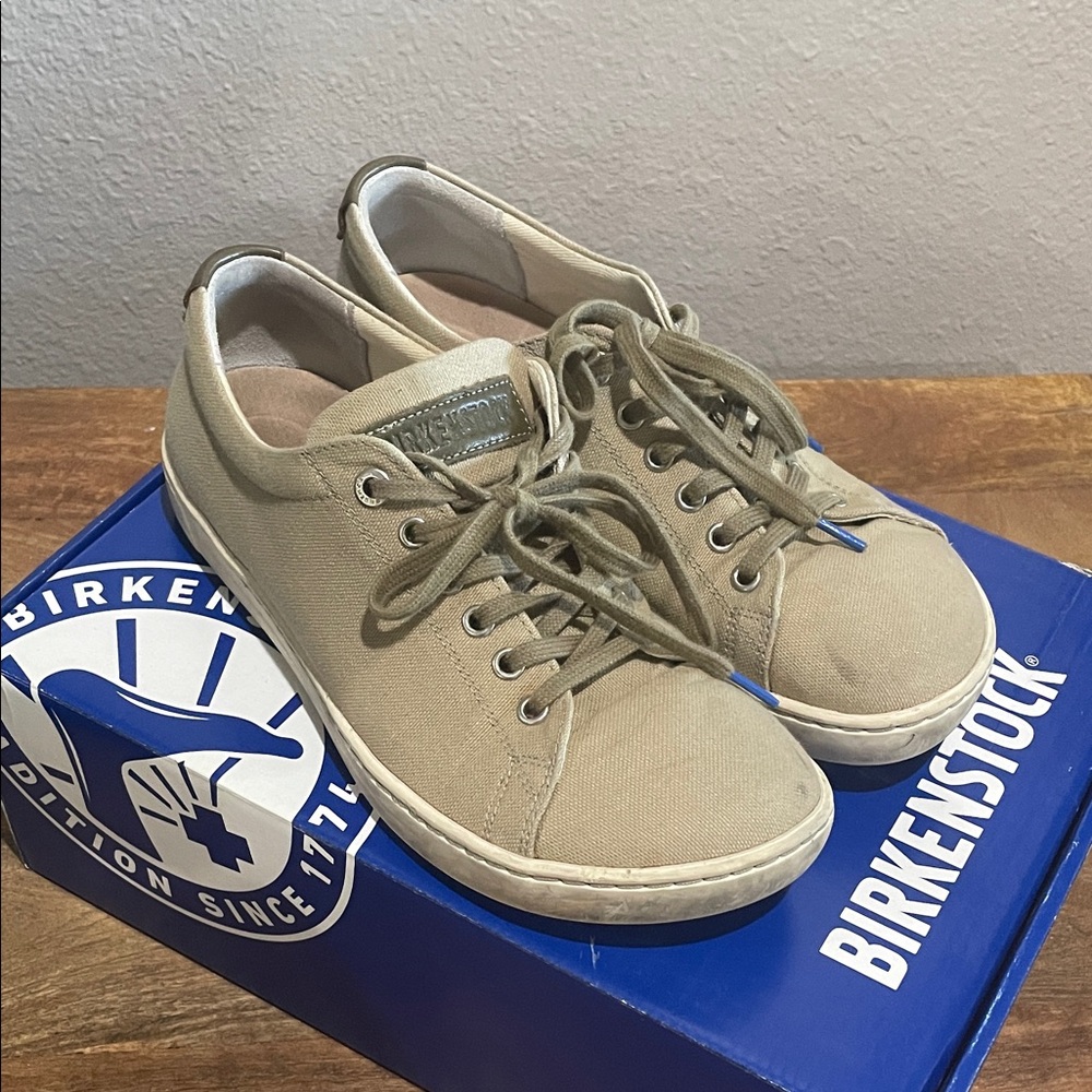 Birkenstock Arran Khaki Canvas Low-Top Sneakers sz38